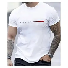Camiseta Camisa Masculina Paris Style Streetwear Blusa Malha 100% Algodão
