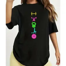 Camiseta Feminina Estilosa Estampa Fitness Musculação Academia Blusa 100% Algodão