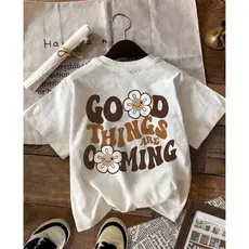 Camiseta Feminina Estampada ''Coisas Boas Estão Por Vir'' Estilosa Verão