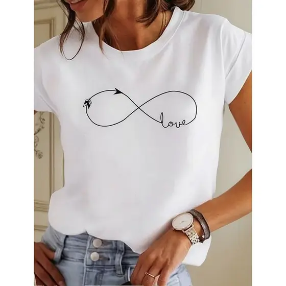 Camiseta Feminina Branca Estampadas Blusa Tshirt 100% Algodão Casual Malha 30.1