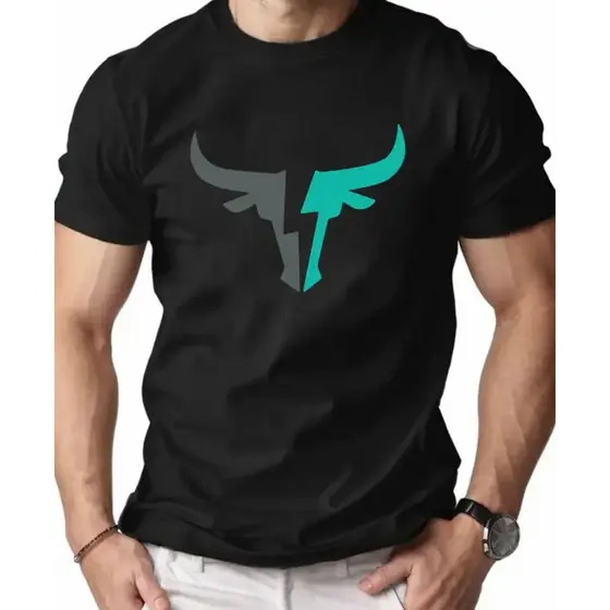 Camiseta Masculina Estampa de Touro Versátil Moderno