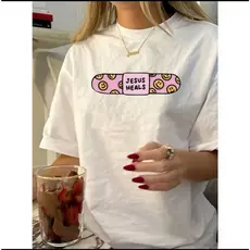 Camiseta Estampada Blusa Feminina Jesus Salva Fofa Colorida Cristã Estilosa 100% Algodão