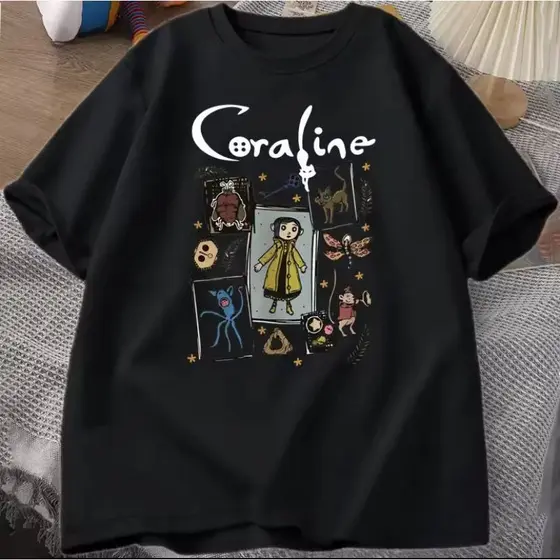 Camiseta Caroline Filme Unissex Animada Vintage Estilo Casual Pop