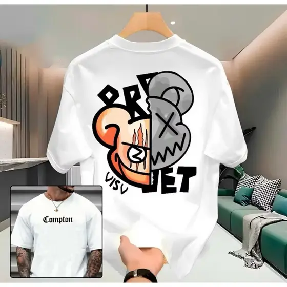 Camiseta Masculina 100% Algodão Urso Bear Camisa Manga Curta Verão