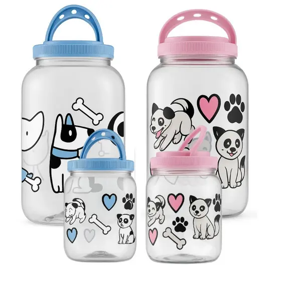 Pote Porta Ração Cachorro Gato Pet 3,6 / 1,7Litros Com Alça
