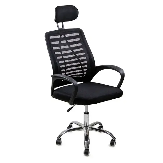 Cadeira Escritório Diretor Ergonômica Tela Mesh Respirável Apoio de Cabeça Integrado Ajuste de Altura Suporta até 120kg