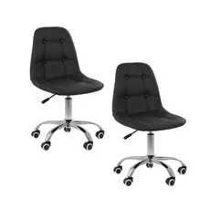 Kit 2 Cadeiras Office Botonê Giratória Ergonômica para Escritório Home Office