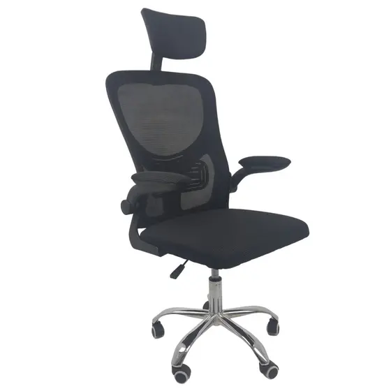 Cadeira Diretor Vegas Ergonômica Tela Mesh Respirável Apoio Lombar Apoio de Cabeça Ajustável Braços Retráteis