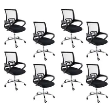Kit 6 Cadeiras de Escritório Begônia Ergonômica Tela Mesh Apoio Lombar Ajuste de Altura Giratória 120kg