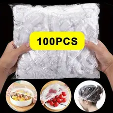 Kit 100/200/300 Tampa De Plástico Descartável Para Alimento