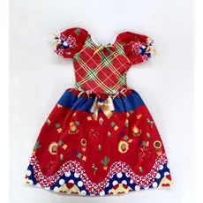 VESTIDO CAIPIRA FESTA JUNINA INFANTIL VERMELHO MENINA DANÇA QUADRILHA