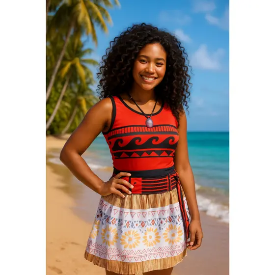 Vestido Fantasia Princesa Moana infantil adulto Carnaval Bloco