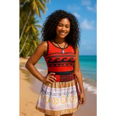 Vestido Fantasia Princesa Moana infantil adulto Carnaval Bloco