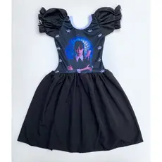 VESTIDO INFANTIL WANDINHA SAIA PRETA FANTASIA LOOK TERROR MENINAS FESTA