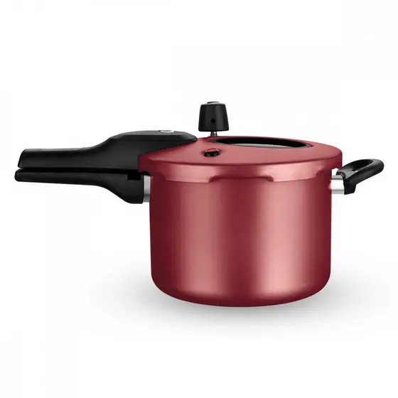 Panela de Pressão MTA Superior Antiaderente Com Visor 4,5L Fechamento Externo Cereja