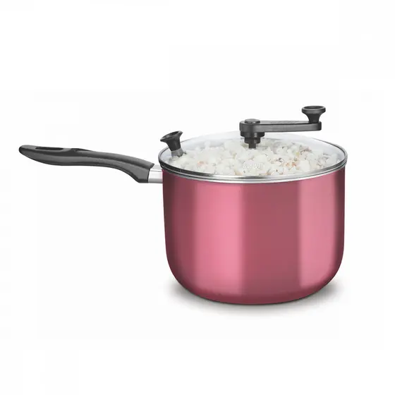 Pipoqueira Antiaderente Supra MTA 4,8L Com Tampa de Vidro Cereja
