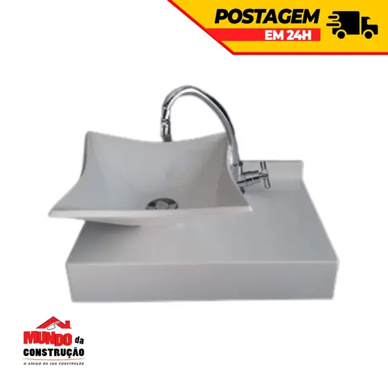 Pia de Banheiro Mármore Sintético/ Lavatório/ Cuba/ Lavabo/ Suspenso