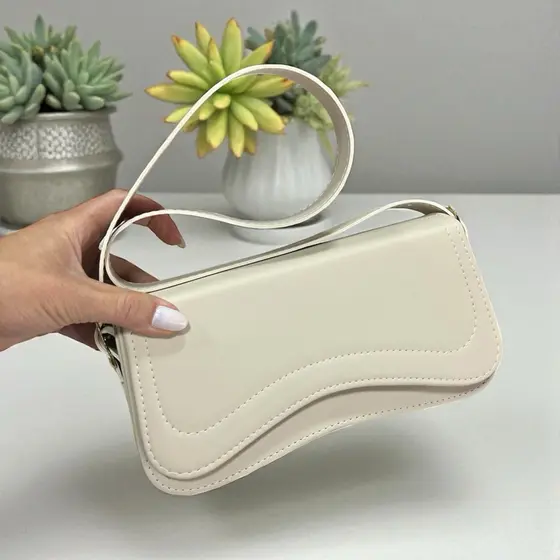 Bolsa De Ombro Feminina Social Baguete Aba Bordada Envio Imediato