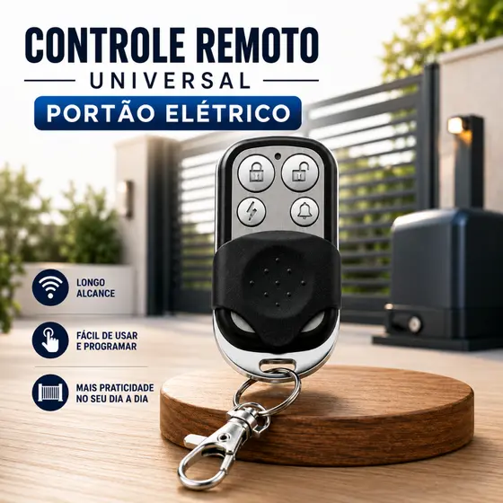 Kit 2 ou 1 Controles Remotos Universais Portão Elétrico  Facil de Usar