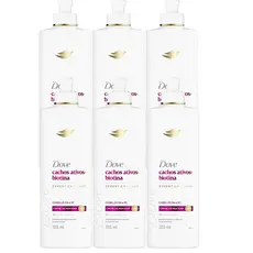 Kit 6 Cremes De Pentear Cachos Ativos + Biotina Dove 355ml