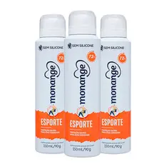 Kit Desodorante Aerosol Monange Esporte 90G - 3 unidades
