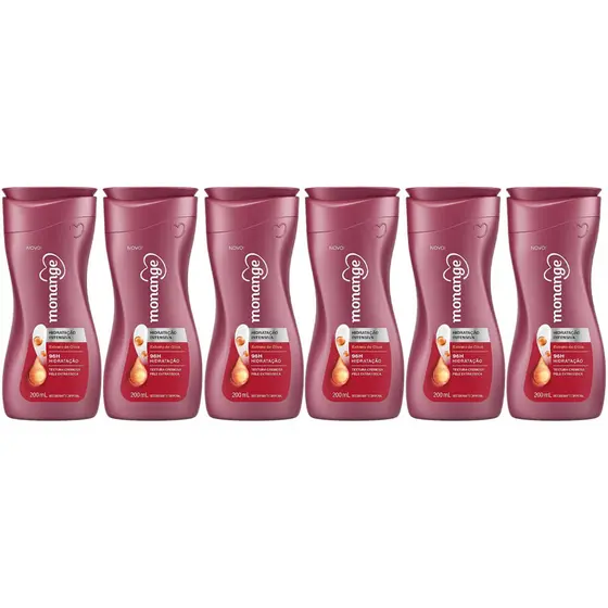 kit Creme Hidratante Corporal Monange Extrato De Oliva 200ml  - 6 Unidades