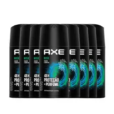 Kit Desodorante Antitranspirante Aerosol Axe Musk 90g  - 8 Unidades