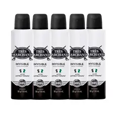Kit Desodorante Aerossol Très Marchand Invisible 150ml - 5 Unidades