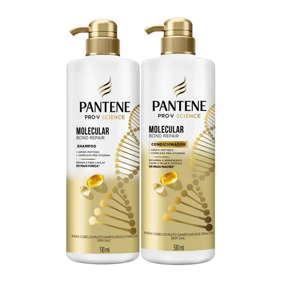 Kit Pantene Shampoo + Condicionador Molecular Bond Repair 510ml