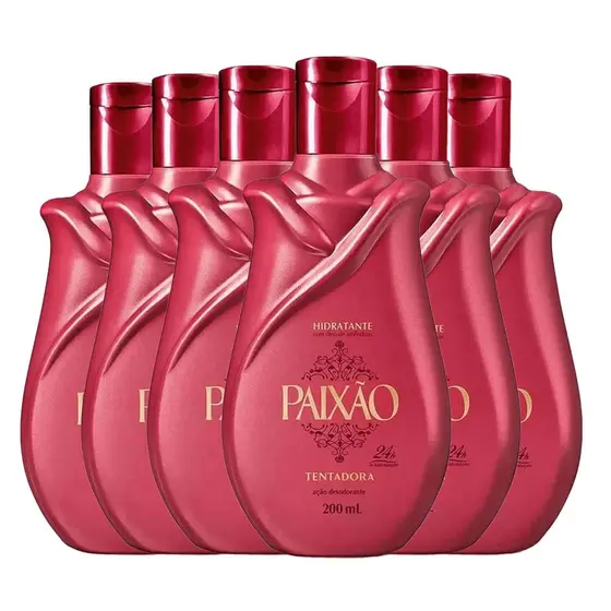 kit Loção Hidratante Paixão Tentadora 200ml - 6 Unidades