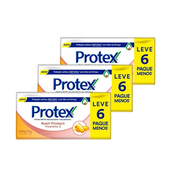 Kit Sabonete Protex Vitamina E 85g Leve 6 Pague Menos - 3 Unidades