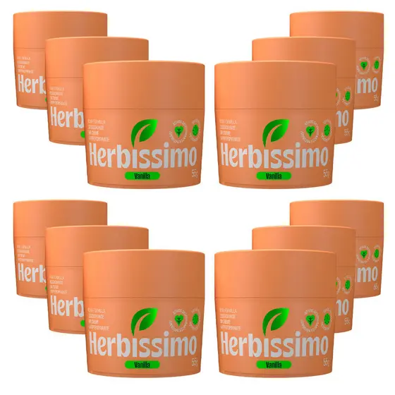Kit Desodorante Creme Herbíssimo Vanilla 55g - 12 Unidades