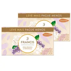 Kit Sabonete Em Barra Francis Rosa Branca E Patchouli 90g 6 Sabonetes - 2 Unidades