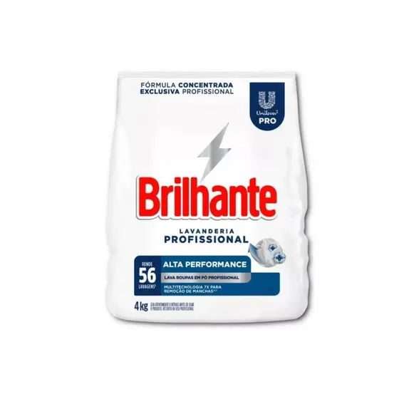 Lava Roupas em Pó 4kg Alta Performance Brilhante