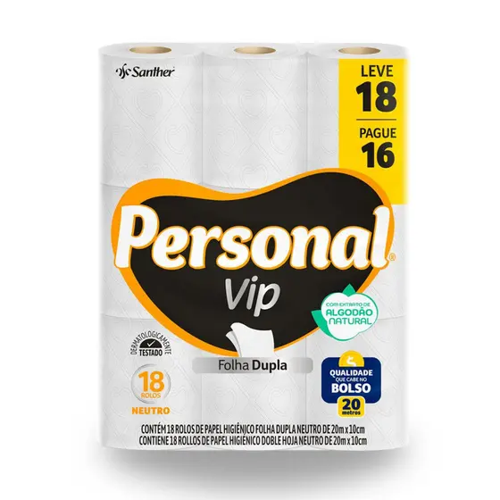Papel Higiênico Fardo com 18 Personal Vip