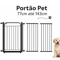 Portão Pet Grade Para Cachorro (77cm A 143cm) Cercado de Proteção