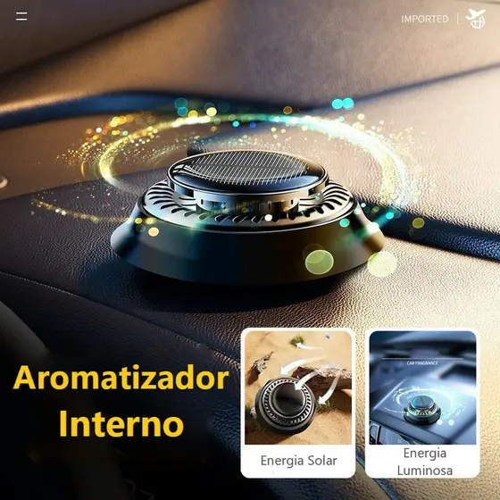 Cheirinho Para Carro Aromatizador Com Difusor Energia Solar Automático Perfume Aroma Purificador de Ar