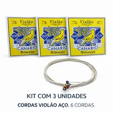 KIT 3 ENCORDOAMENTOS GIANNINI VIOLÃO AÇO 011 GESWB C/BOLINHA