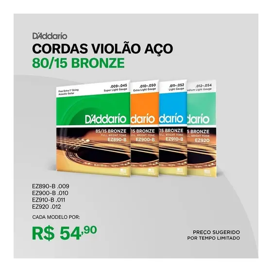 ENCORDOAMENTO D ADDARIO VIOLAO ACO EZ920 012