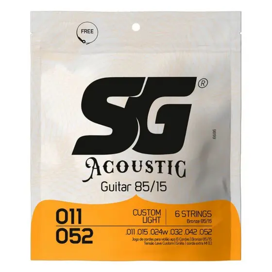 ENCORDOAMENTO SG P/ VIOLÃO DE AÇO 011 BRONZE 85/15