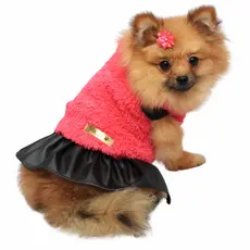 Roupa pet  - Leona Modelo Vestido com Colete