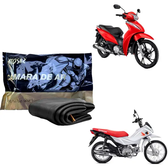 Kit 2 Câmara Para Pneu De Moto Biz Pop Aro 17 Honda Yamaha Dafra Suzuki Shineray Kasinski Sundown