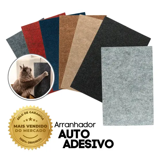 Arranhador Adesivo em Carpete para Gato Protetor para Sofa e Cama Box - Parede e Escalar Premium