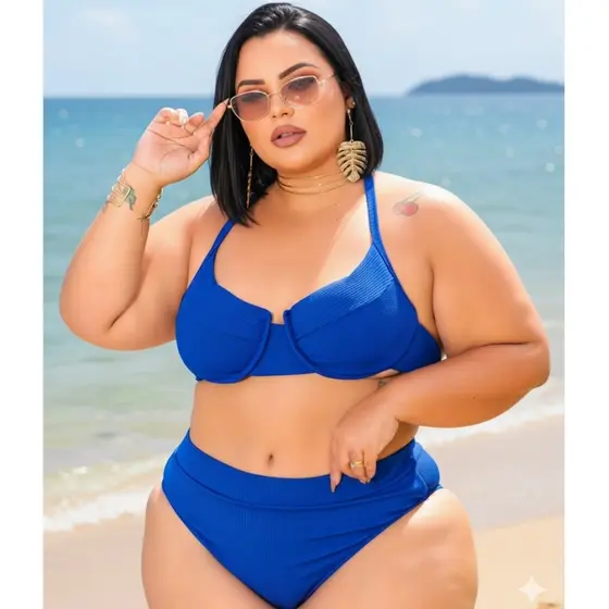 BIQUINI PLUS SIZE HOT PANTS  G1 G2 G3 - BIQUINE MEIA TAÇA COM BOJO E ARO DE SUSTENTAÇAO COM CALCINHA CINTURA  ALTA 2026