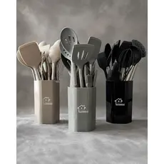 Kit Cozinha De Silicone Cabo De Aço Inox 15 peças Grande Alta Qualidade