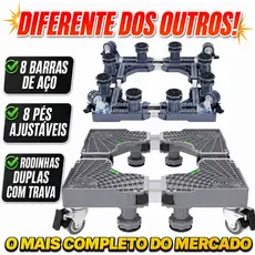 Suporte Barra Dupla Aço Reforçado ate 400kg Freezer Geladeira Maquina De Lavar Fogão Lavavadora Cervejeira