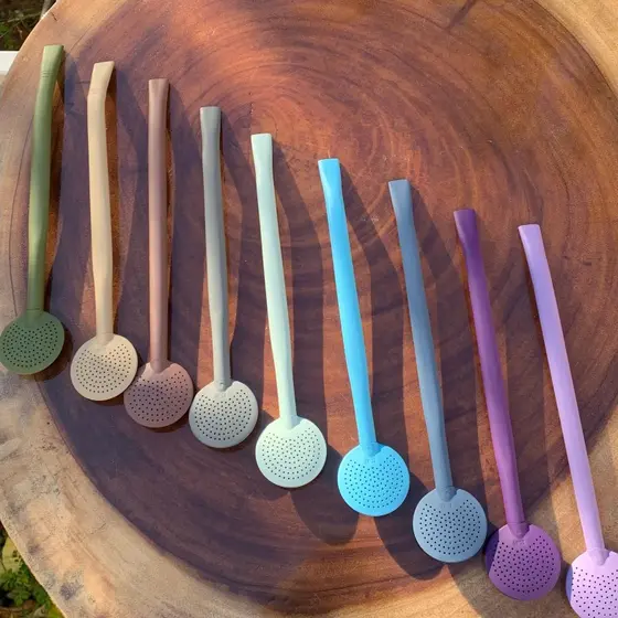 Bomba de Chimarrão Inox Colorida Fosca Sem Rosca Diversas Cores