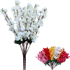 Kit Buquês De Flores Cerejeira Artificial Flor Pêssego Arranjo Oriental Para Decoração Festas