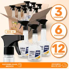 KIT Borrifador Pulverizador Spray De Gatilho Manual 500ml Transparente Frasco Restaurante Jardinagem Nobre