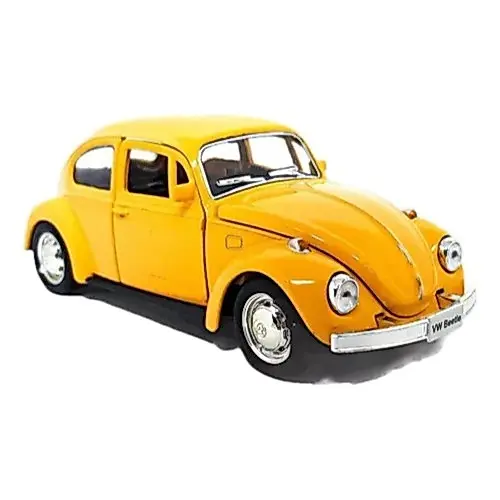 Carrinho De Ferro Fusca Clássico 1/32 Miniatura Coleção Cor Amarelo
